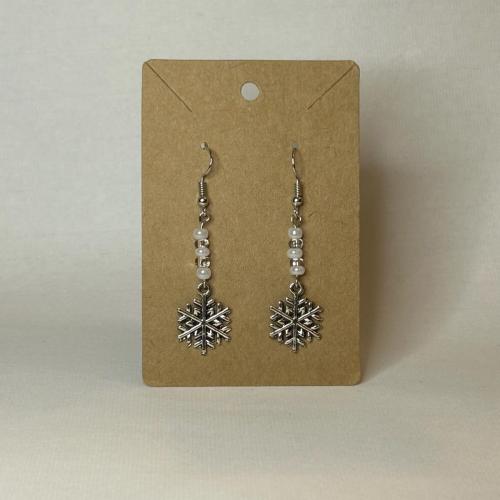 White Snowflake Earrings - $10